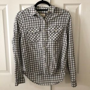 Last chance- Gray Checkered Button Down Shirt